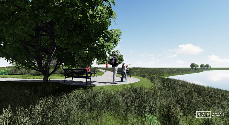 Rendering of walking path from angle 1