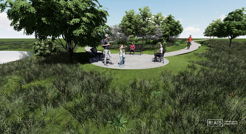 Rendering of walking path from angle 2
