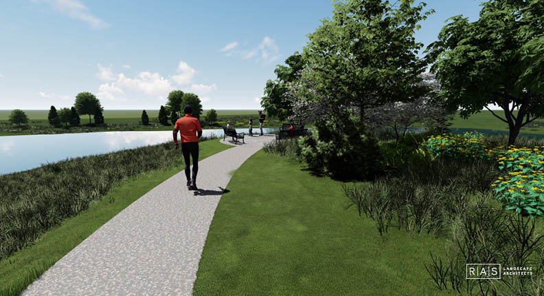 Rendering of walking path from angle 3